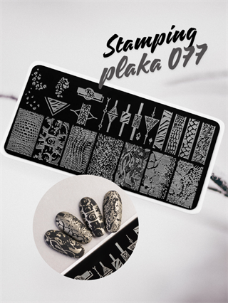 Stamping plakası nail art desen Snake 077