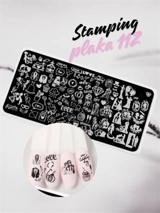 Stamping plakası nail art desen Wedding 112