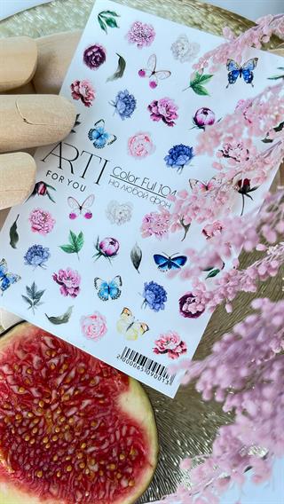 Stiker 104 Tırnak stiker Çiçek temalı