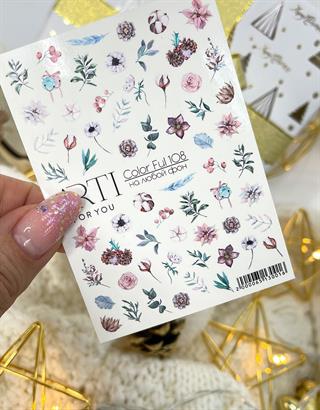 Stiker 108 Tırnak stiker Çiçek temalı