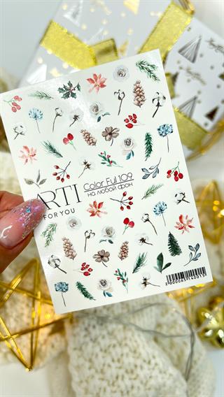 Stiker 109 Tırnak stiker Yılbaşı temalı