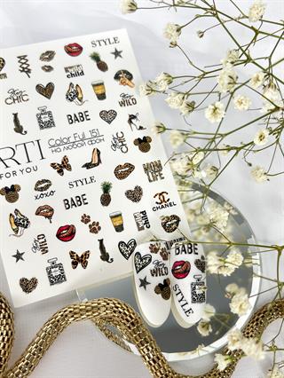 Stiker 151 Tırnak stiker Leopar temalı