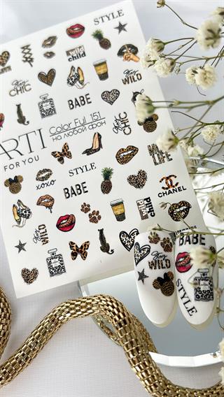 Stiker 151 Tırnak stiker Leopar temalı