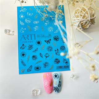 Stiker 38 Tırnak stiker Çiçek temalı