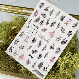 Stiker 50 Tırnak stiker çiçek temalı