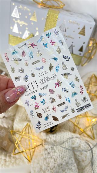 Stiker 56 Tırnak stiker Yılbaşı temalı