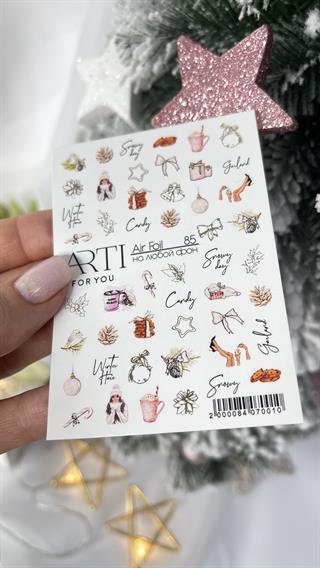 Stiker 85 Tırnak stiker Yılbaşı temalı