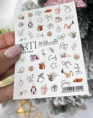 Stiker 85 Tırnak stiker Yılbaşı temalı