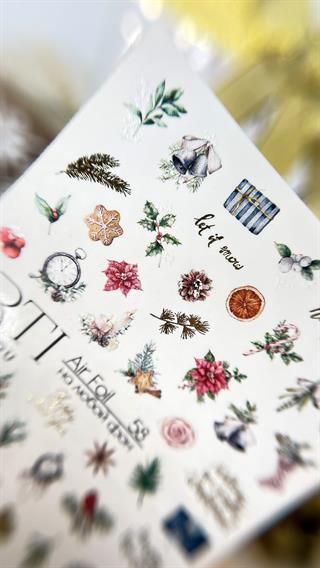 Stiker Foil 58 Tırnak stiker Yılbaşı temalı
