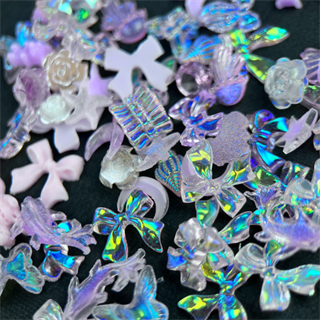 Tırnak Charm çeşitli tasarımlar nail art tırnak süsü Lila