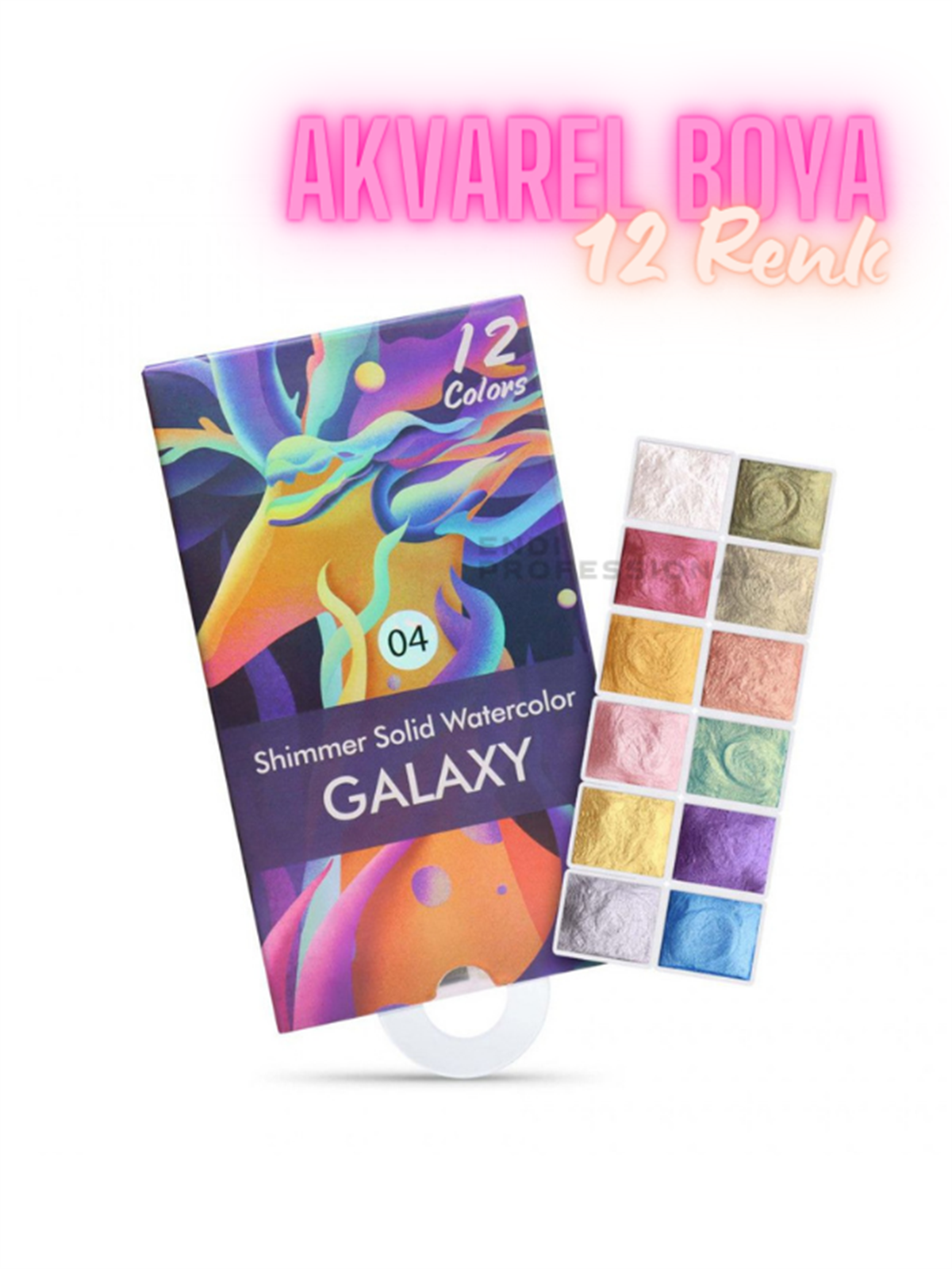 Akvarel boya paleti pırıltılı renkler nail art 12 renk tek pakette No:04Endi ProfessionalSuluboya Fine ArtAkvarel boya paleti pırıltılı renkler nail art 12 renk tek pakette No:04