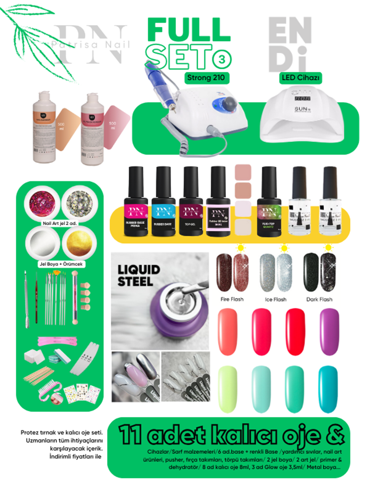 Full Set 3 Patrisa Nail + EndiEndi ProfessionalProfesyonel setlerFull Set 3 Patrisa Nail + Endi