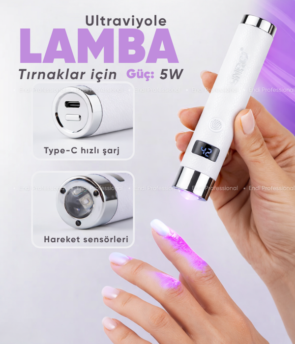 mini UV LED tırnak lambası, sensörlü tırnak lambası, şarjlı tırnak kurutucu, profesyonel mini nail lamp, tek tırnak kurutucu, nail art kurutucu, manyetik standlı tırnak lambası, Type-C şarjlı UV LED lamba, kalıcı oje kurutucu, jel oje kurutucu, portatif mEndi ProfessionalLED KurutucuProfesyonel Mini UV/LED Tırnak Lambası 5W – Sensörlü, Type-C Şarjlı, Manyetik Standlı - Beyaz