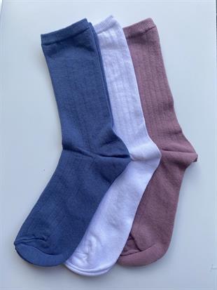 Renkli 3 lü Çorap