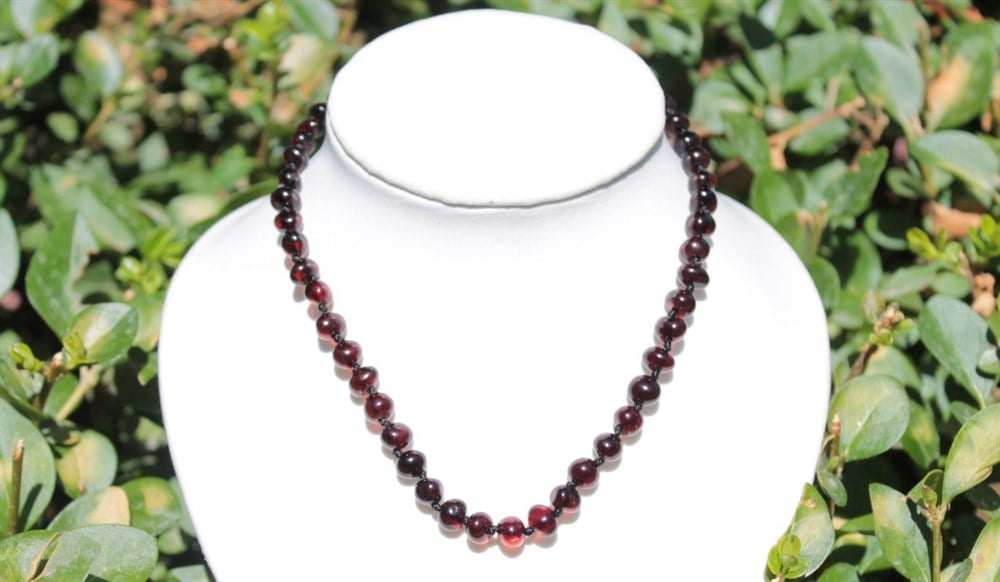 Kehribar Kolye Cherry Round 33