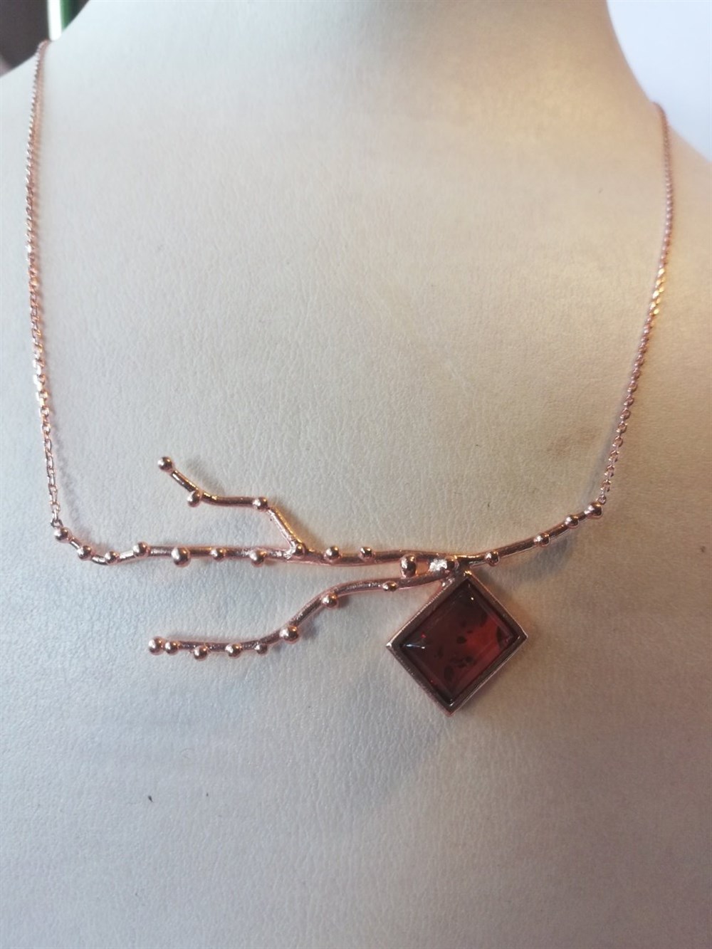 Kehribar Kolye Gümüş-Bahar9