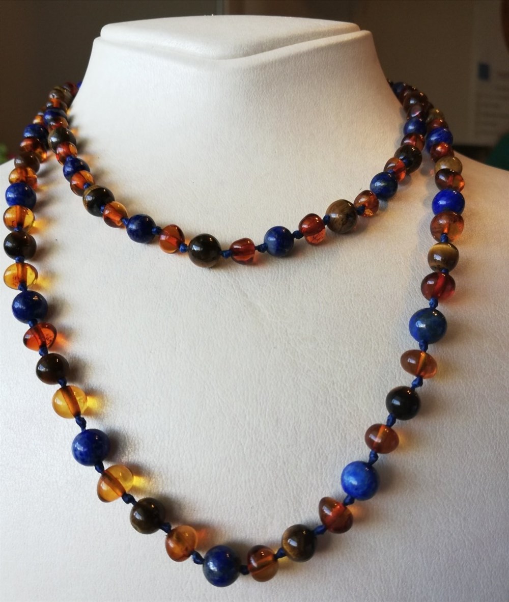 Kehribar Kolye Kombin Cognac Set(0-36-Anne)