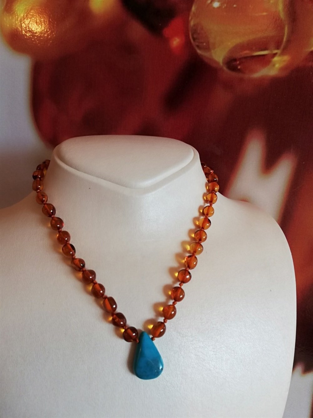 Kehribar Kolye Mavi Işık31