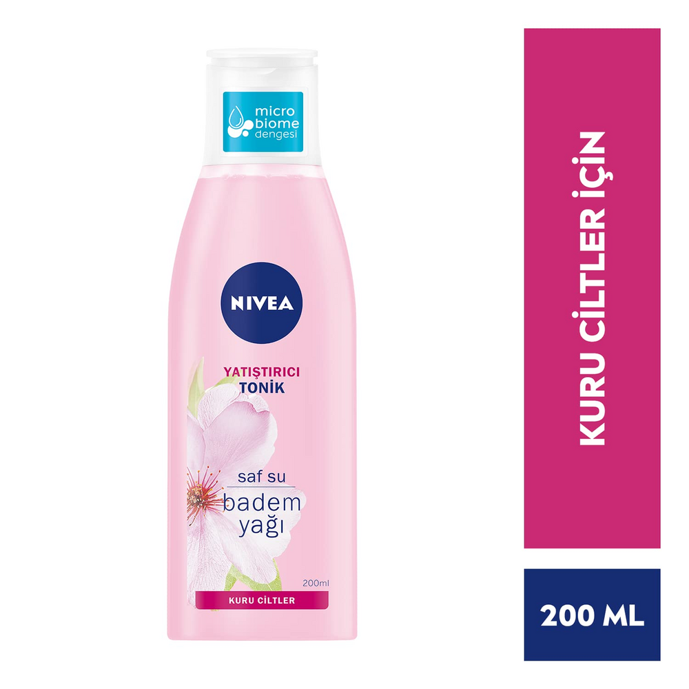 Nivea Yatıştırıcı Kuru Ciltler, Yüz Temizleme, Saf Su ve Badem Yağı Tonik 200 Ml