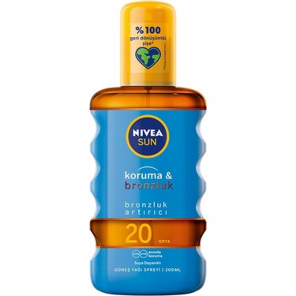 Nivea Sun Koruma & Bronzluk Güneş Yağı Spreyi 20GKF 200 Ml
