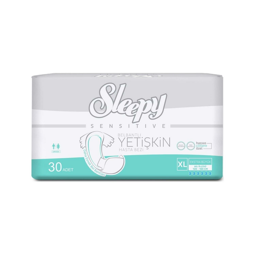 Sleepy Sensitive Belbantlı Yetişkin Hasta Bezi Xl Boy  30Lu