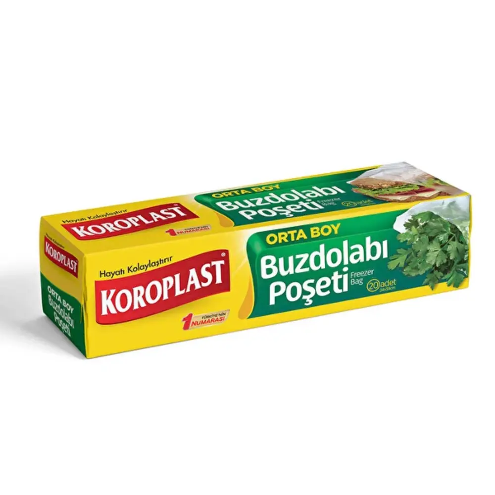 Koroplast Orta Boy Buzdolabı Poşeti 24x38Cm 20Li