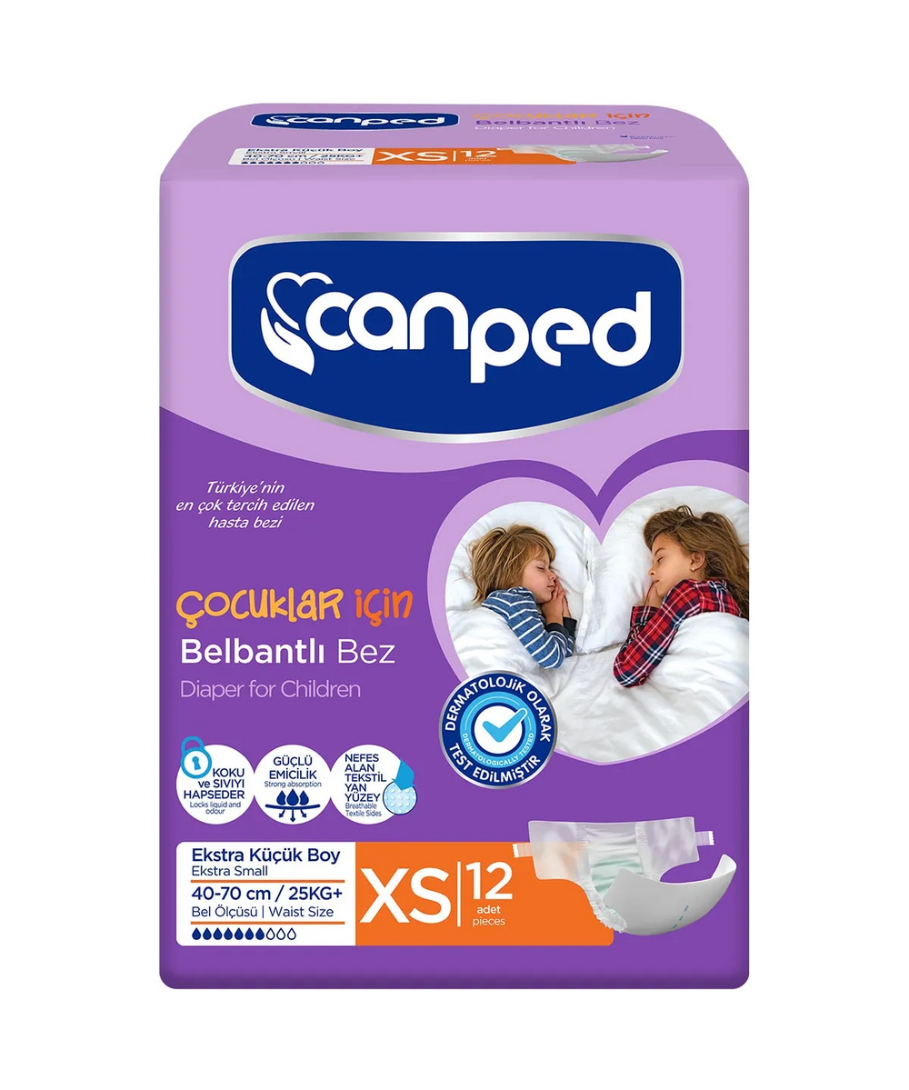 Canped Xs Çocuk Belbantlı Hasta Bezi 12 Adet