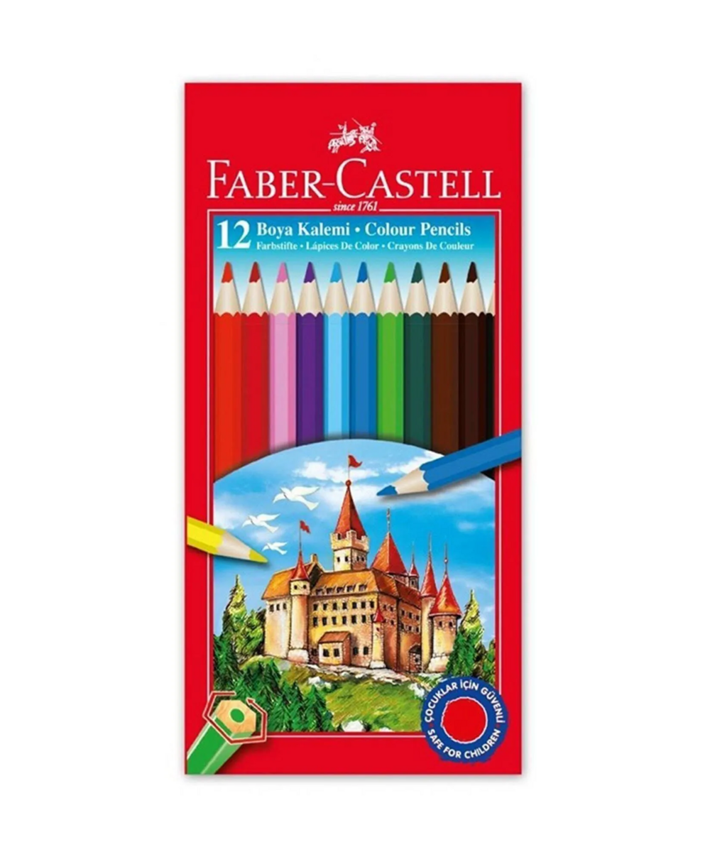 Faber Castell Kuru Boya Kalemi Tam Boy 12Li