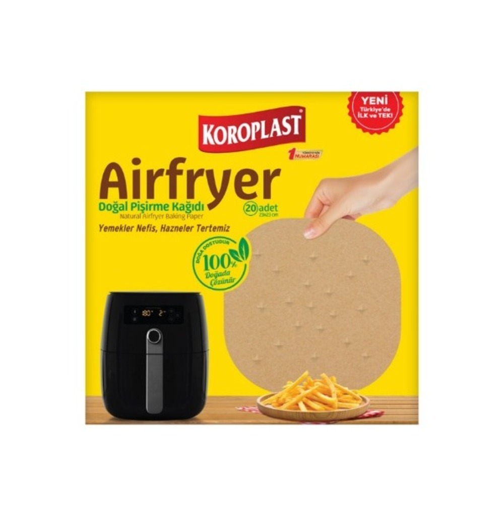 Koroplast Airfryer Doğal Pişirme Kağıdı 20 Adet