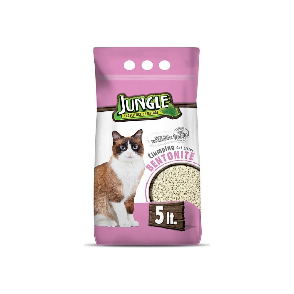 Jungle Natural Kokusuz Ince Taneli Bentonit Kedi Kumu 5 Lt