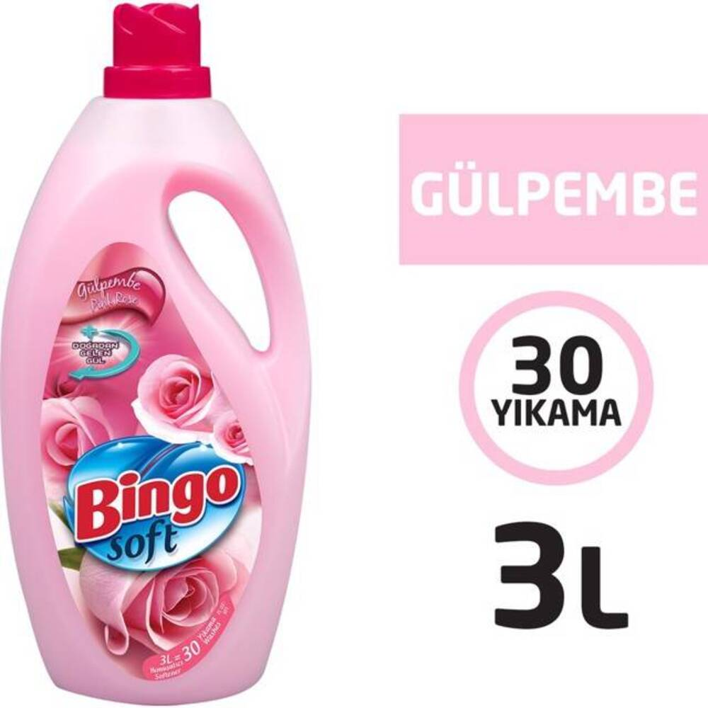 Bingo Soft Gülpembe Çamaşır Yumuşatıcısı 3 L