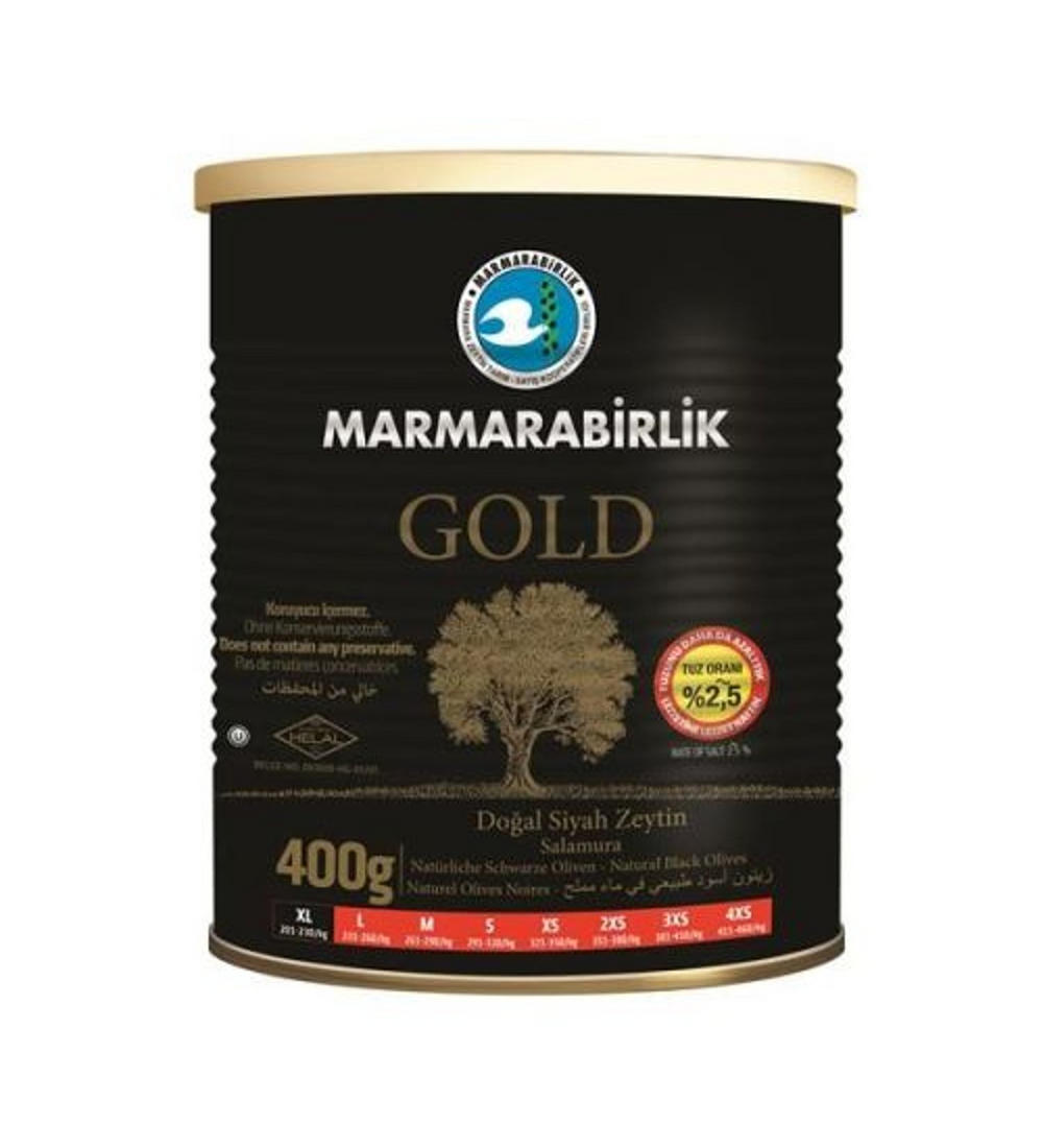 Marmara Birlik Gold Tam Tuzsuz Zeytin 400g