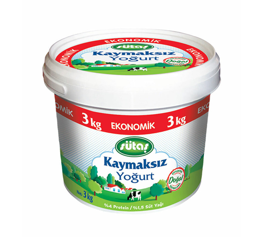 Sütaş Yoğurt Kaymaksız 3Kg