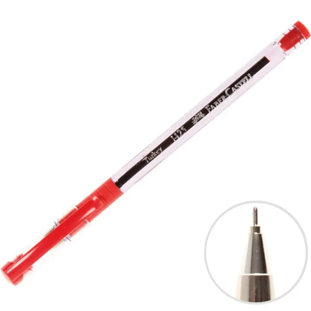 Faber Castell 1425 İğne Uçlu Tükenmez Kalem Kırmızı 0,7mm