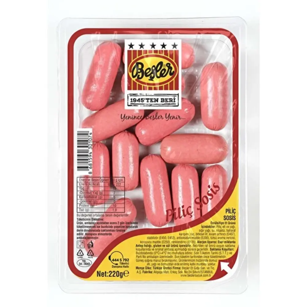 Beşler Kokteyl Piliç Sosis 220 G