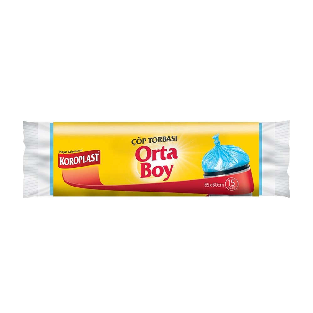 Koroplast Orta Boy Güçlü Çöp Torbası 15'Li