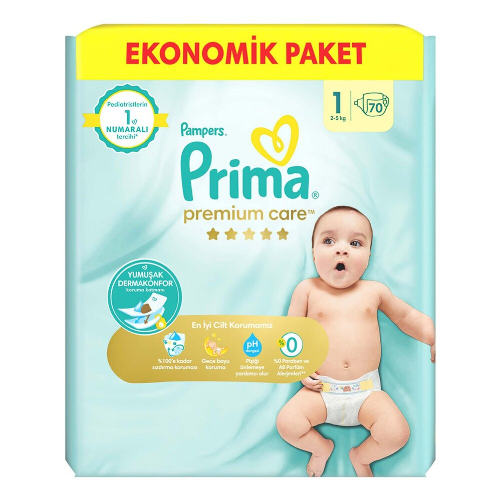 Prima Bebek Bezi Premium Care Yeni Doğan No:1  70'Li