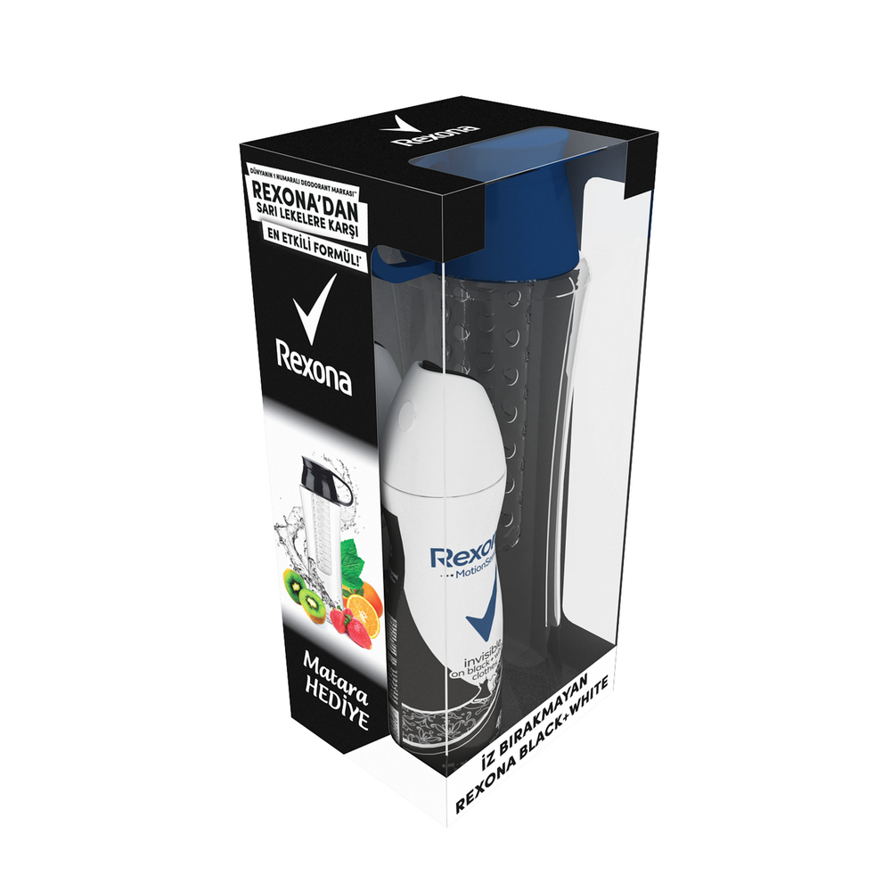 Rexona Invisible Black And White Deodorant 150 ml 2 Adet + Matara Hediyeli