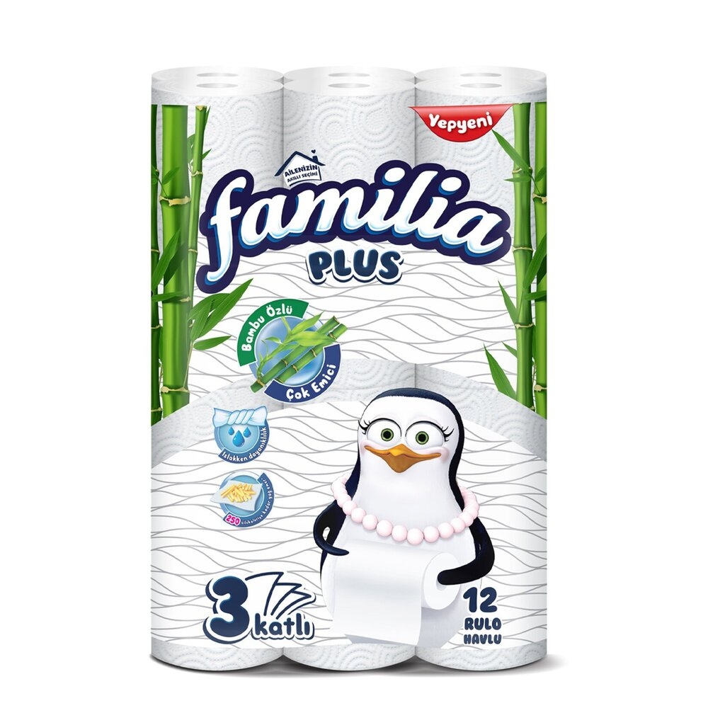 Familia Plus Bambu Havlu 12'li 3 Katlı