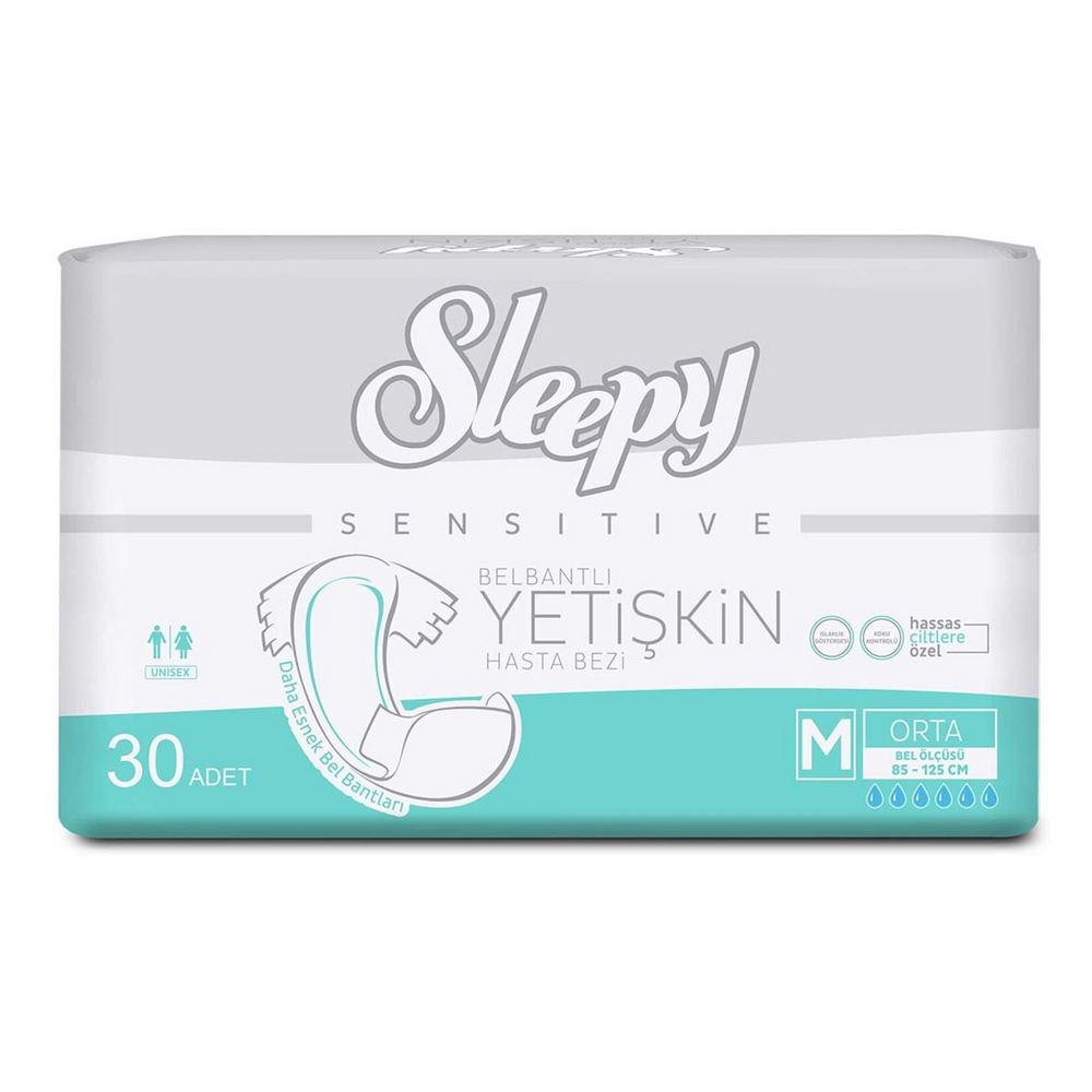 Sleepy Sensitive Belbantlı Yetişkin Hasta Bezi M Boy 30'Lu	