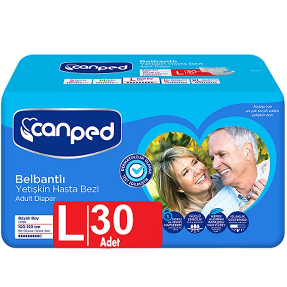 Canped Hasta Bezi Polietilen Orta Boy (L) 30'Lu	