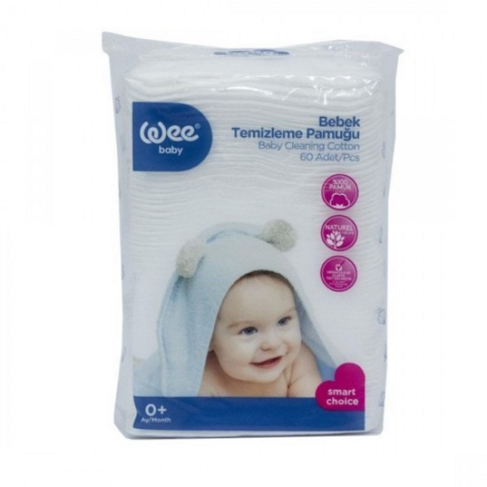 Wee Baby Bebek Temizleme Pamuğu 60'Lı