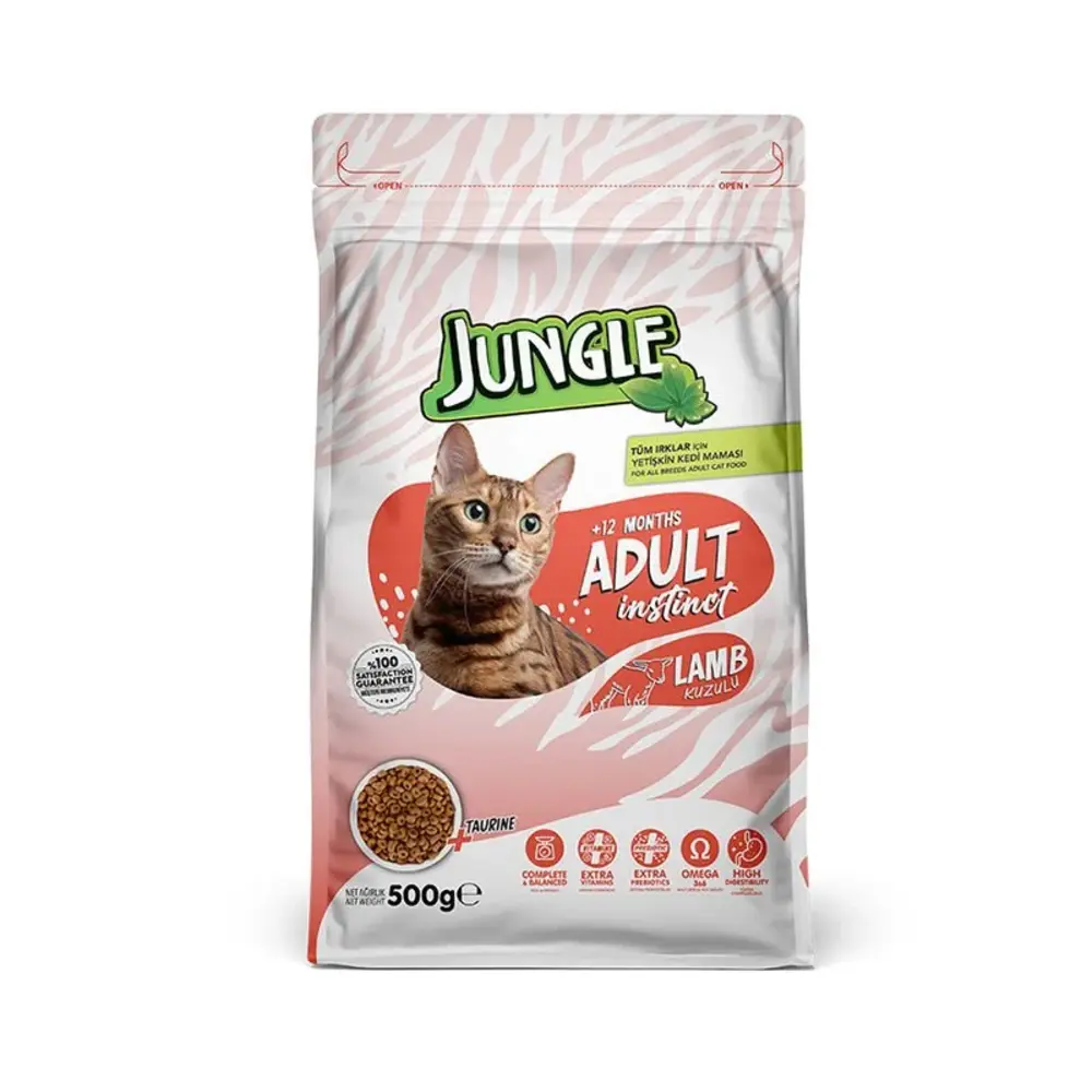 Jungle Kuzu Etli Yetişkin Kedi Maması 500 G