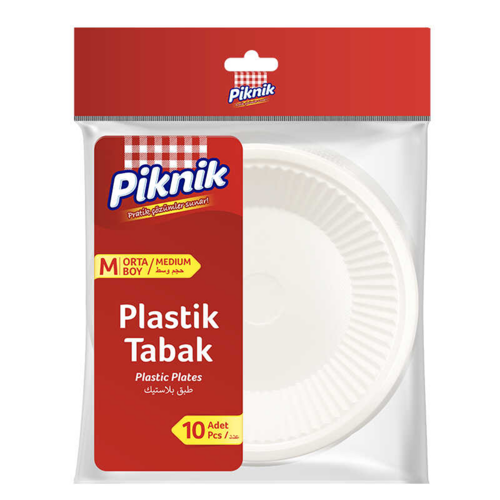 Piknik Plastik Tabak Orta Boy 10'Lu