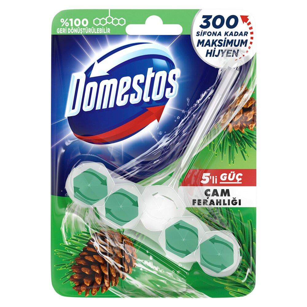 Domestos WC Blok 5'li Güç Tuvalet Bloğu Çam Ferahlığı Maksimum Hijyen 50 G