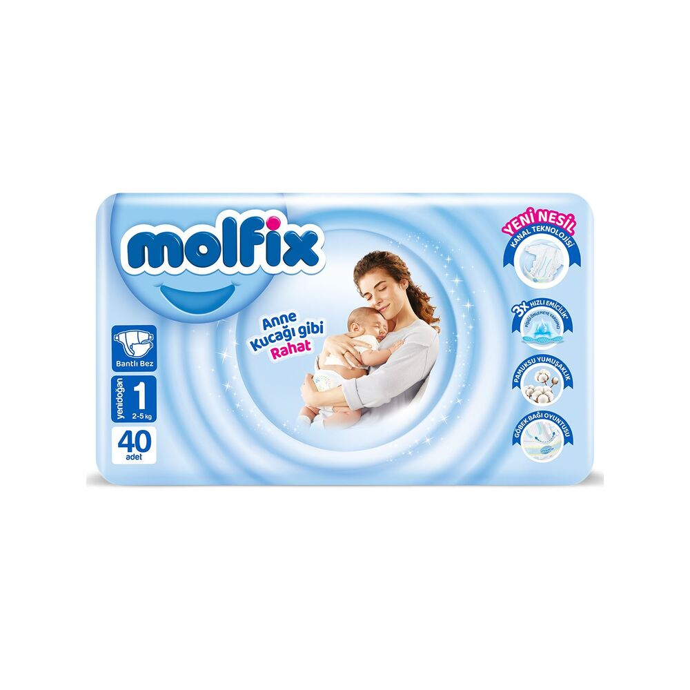 Molfix Yenidoğan No:1 Bebek Bezi 40'Lı