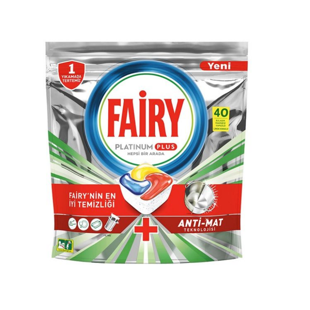 Fairy Platinum Plus 40 Yıkama Bulaşık Makinesi Deterjanı Kapsülü