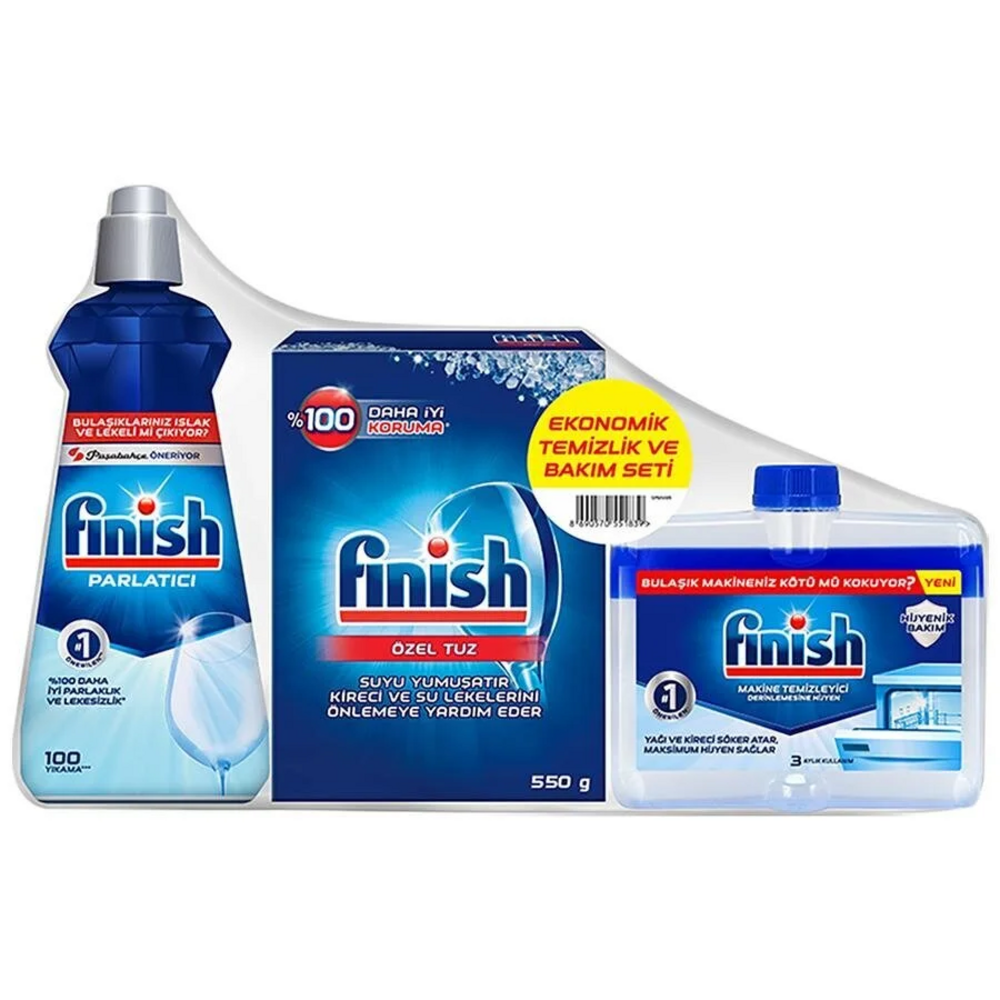 Finish Temizlik Ve Bakım Seti (Parlatıcı + Makine Temizizleyici + Tuz)