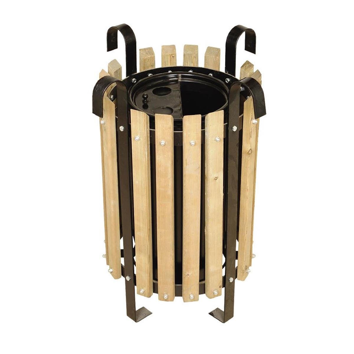 Toros Metal Ahşap Kaplı Bahçe Çöp KovasıBahçe Çöp KovalarıToros MetalAhşap Kaplı Bahçe Çöp Kovası