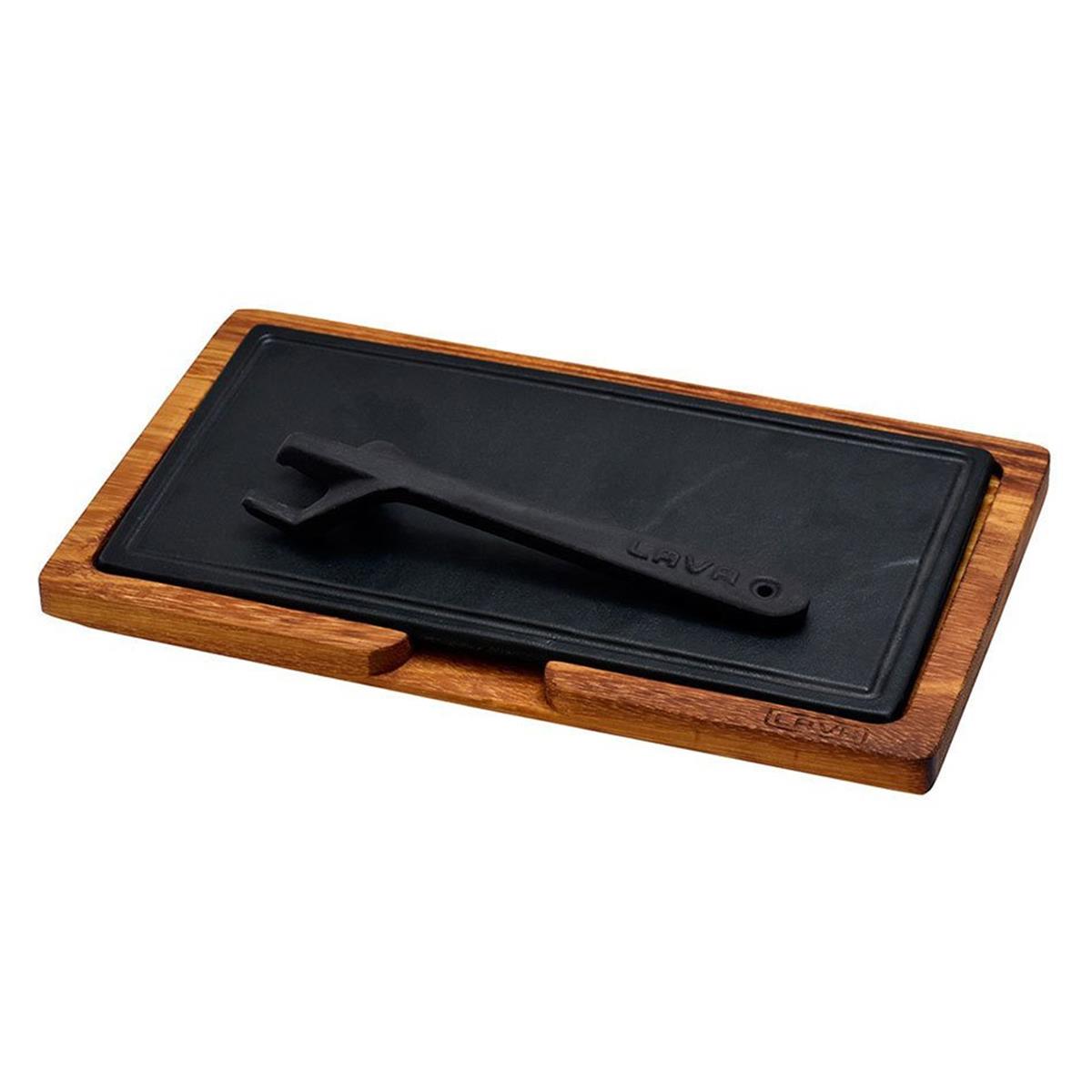 Lava Ahşap Servis Tahtası, Hot Plate Döküm Demir Plakalı 16x30 cm Iroko AğacıFajita, Hotplate ve Döküm TabaklarLavaAhşap Servis Tahtası, Hot Plate Döküm Demir Plakalı
